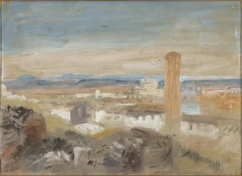 Un campanile parmi les ruines
