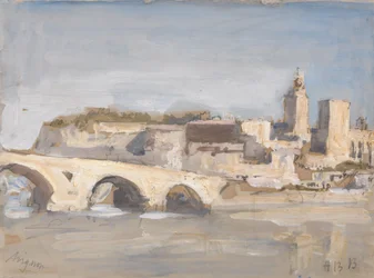 Avignon : pont sur une rivière