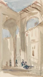 Figures dans une colonnade orientale