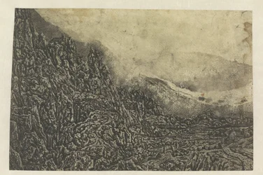 Paysage rocheux avec une route et une rivière