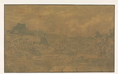 Vallée avec une rivière et une ville avec quatre tours