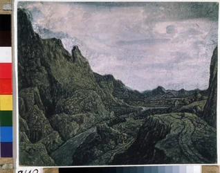 Vallée rocheuse avec une route