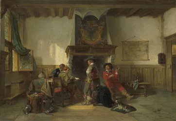 Soldats dans une salle de garde
