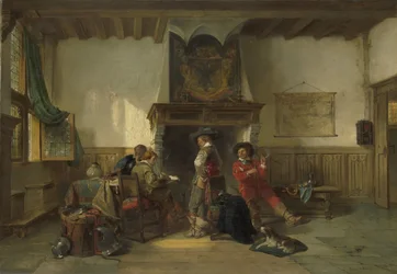 Soldats dans une salle de garde