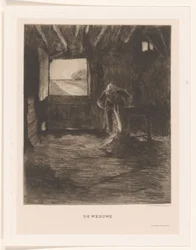 Femme dans une grange