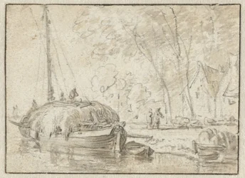Bateau de foin au bord d