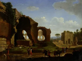 Vue de Rome avec Vénus, le temple romain et l