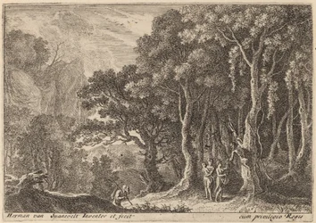 Un satyre cueillant des fruits