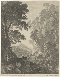 Paysage de montagne avec cascade