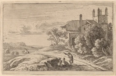 Bâtiment avec une tour carrée