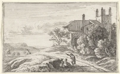 Bâtiment avec une tour carrée (Titreblad en twaalf gezichten op Rome)