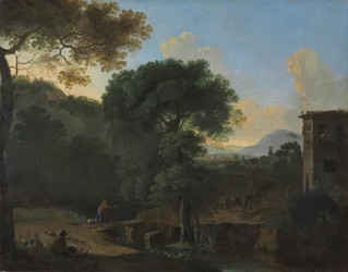 Paysage avec voyageurs