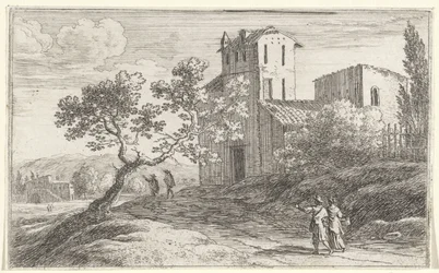 Paysage avec un arbre tordu