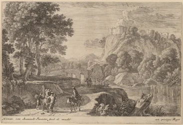Voyageurs sur la route à gauche d