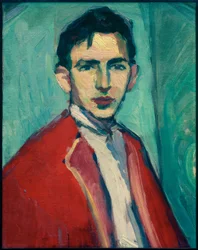 Autoportrait avec veste rouge