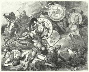 Épaminondas sauvant la vie de Pélopidas à la bataille de Mantinée, 385 av. J.-C.