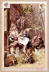 Blanche-Neige et les sept nains. Illustration de Hermann Vogel
