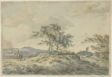 Paysage avec cavalier et piéton