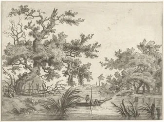 Paysage avec deux pêcheurs