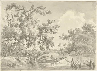 Paysage avec deux pêcheurs