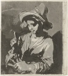 Femme avec éventail
