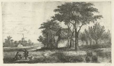 Paysage avec un promeneur