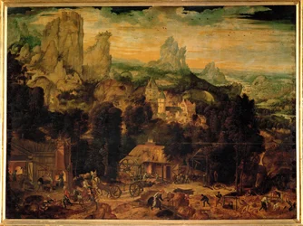 Mine de cuivre (huile sur bois)