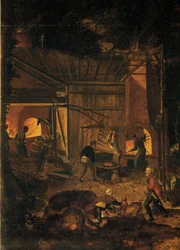 Mine de cuivre, détail (huile sur bois)