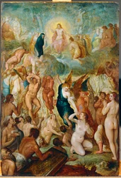Le Jugement dernier (peinture sur bois de chêne)