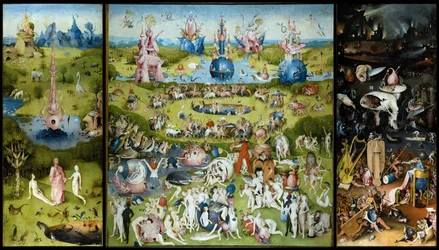 « Le Jardin des délices terrestres ». Panneau de gauche : création d