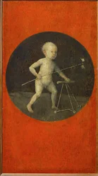 Petit enfant au moulin à vent, tondo, vers 1490 (huile sur bois)
