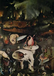 Le Jardin des délices, Enfer, volet droit du triptyque, vers 1500