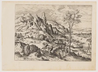 Daphné persécutée par Apollon, extrait de Paysages avec scènes bibliques et mythologiques