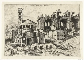 Vue sur le Temple de Romulus et la basilique de Constantin