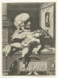 Vanité avec enfant et crâne