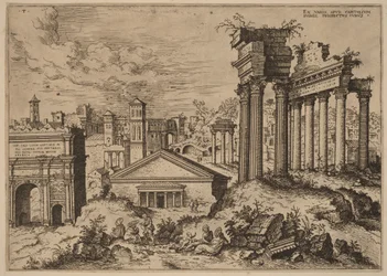 Vue sur le Forum depuis le pied du Capitole