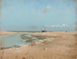Plage à marée basse (embouchure de la rivière)
