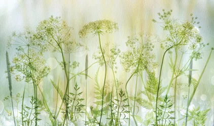 Douces fleurs sauvages vertes