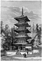 Temple bouddhiste, Nikko, Japon, 1895