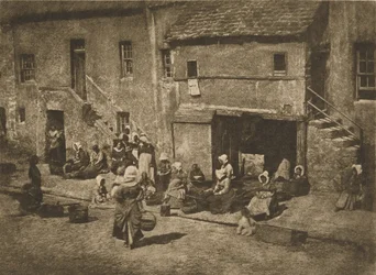 [Femmes et enfants appâtant les lignes, Fishergate, St Andrews]