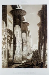 Salle hypostyle, Thèbes, Karnak, Égypte, 1841
