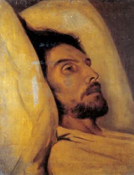 Portrait du journaliste Armand Carrel (1800-1836) sur son lit de mort