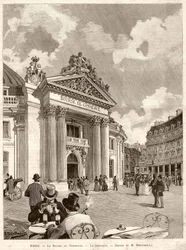 La Bourse de Paris en 1889. Dessin de M. Berteault
