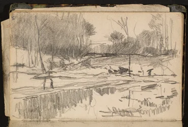 Paysage avec étang (page d