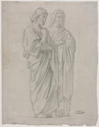 Deux figures debout (Étude pour la section gauche de La Mission des Apôtres)