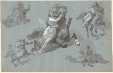 Nessus et Déjanire en quatre poses, et le Nessus mourant