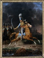 Colonel de Hussard vers 1815 - 1816. Peinture de Lecomte datée de 1816. Collection « Les Soldats d