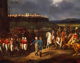Napoléon Bonaparte rencontrant des prisonniers britanniques à Astorga, après la bataille de La Corogne