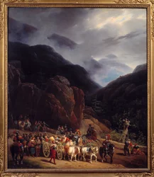 Le retour de la bataille de Marignan. Armées de François Ier revenant de Marignan (Maregnano) le 14/09/1515.