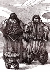 La famille esquimaude. 1880 (gravure)